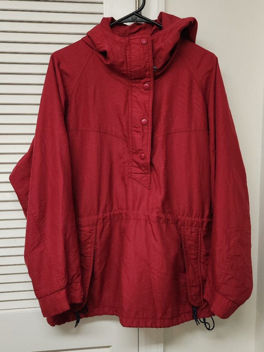 Vintage EMS Anorak Womens Jacket Red Size Small Baggy Fit Hood